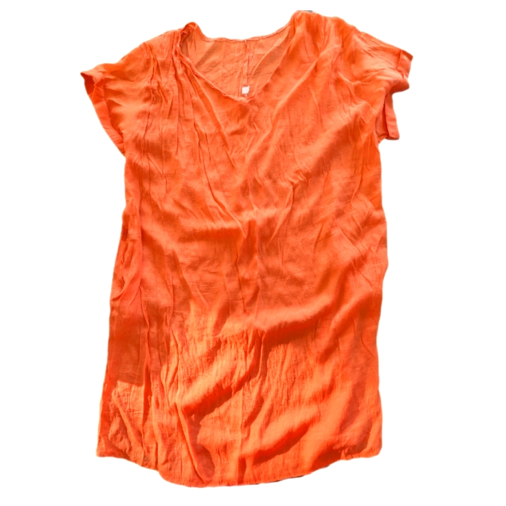 Short Sleeve Dress / Beach Coverup - Orange